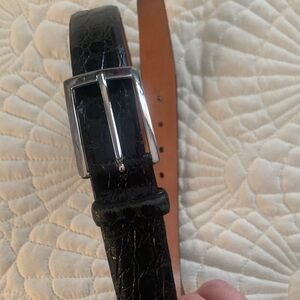 Martin Dingman Black genuine crocodile Belt with Silver Buckle. Preowned.size 40